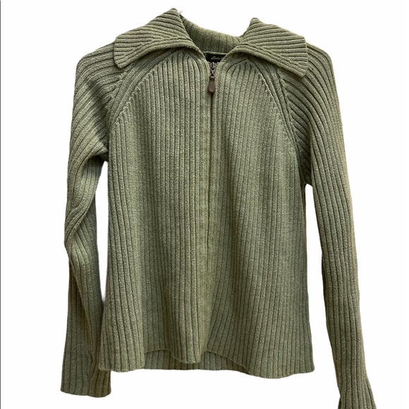 Eddie Bauer Sweaters Eddie Bauer Sage Green Zip Up Sweater Womens
